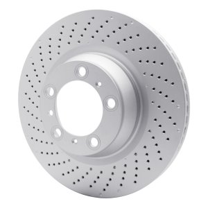 Porsche 911 Brake Rotor (1) - Left Rear - R1 Concepts - GeoSPEC Coated Rotor - Drilled - `07-`13